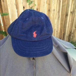baby blue and red hat